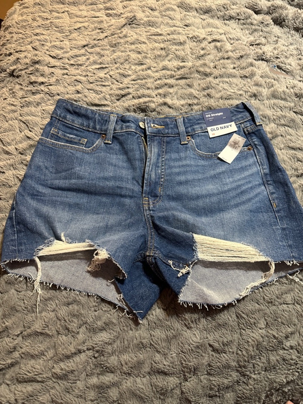 Old Navy Blue Distressed Denim Cutoff Shorts